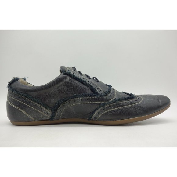 Blackstone Black Leather Distressed Edge Wingtip Oxfords Shoes Men\'s 45 / 11 main image 10